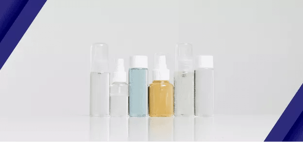 Skincare and spray bottles